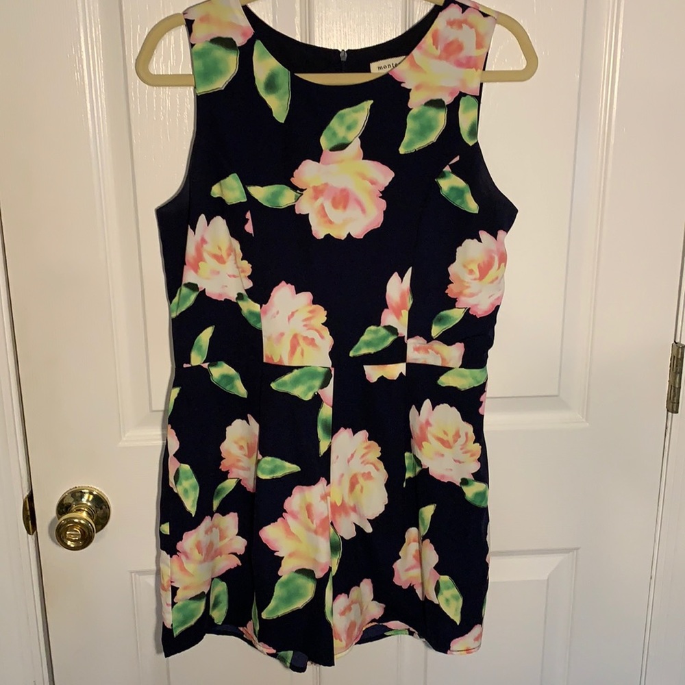 Navy floral romper